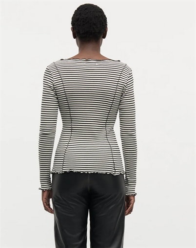 Mads Nørgaard - Stripe Siri Trøje - Vanilla Ice/Black